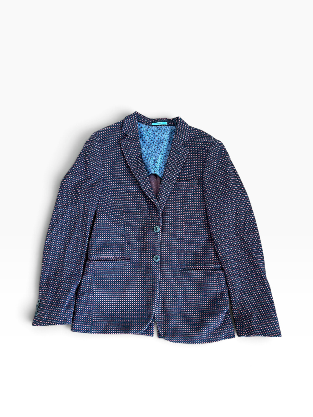 Scotch & Soda Amsterdam Off Piste Men’s Blazer Navy Red Pattern Sport Coat